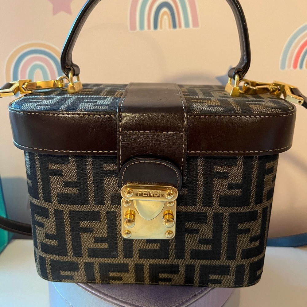 Vintage Fendi vanity with top handle and crossbody